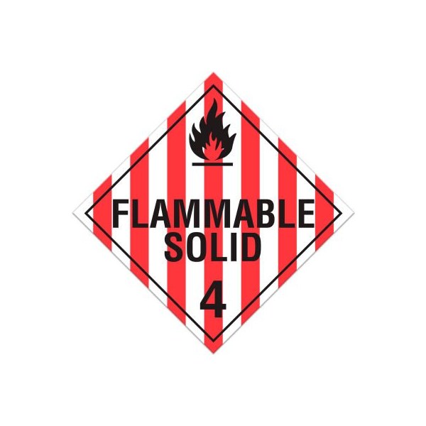 Top Tape And Label. INCOM Class 4.1 Flammable Solids Rigid Plastic Placard - 100/Pkg TA410SS - main